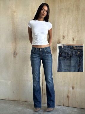 Y2K Fidelity Denim Low Rise Bootcut Jeans Size 31 Medium Wash Premium Stretch